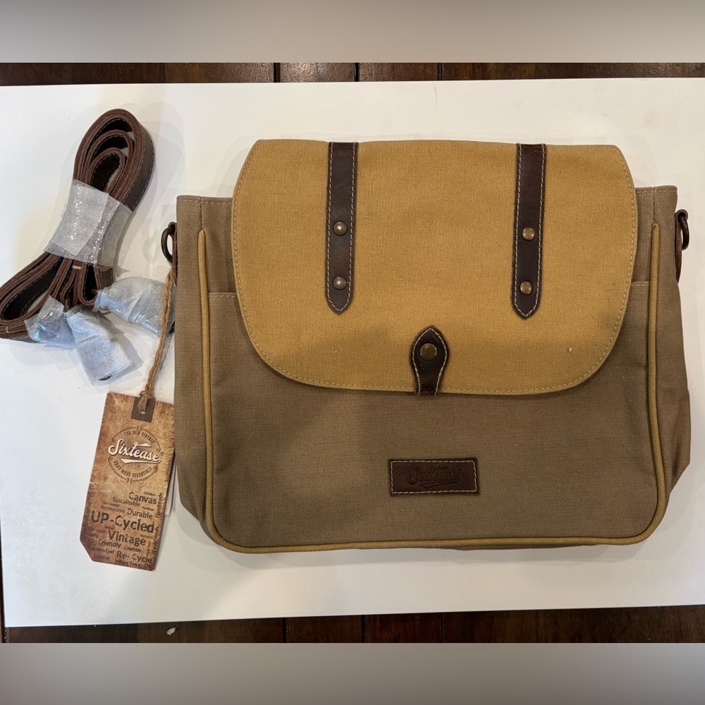 Sixtease upcycled canvas purse